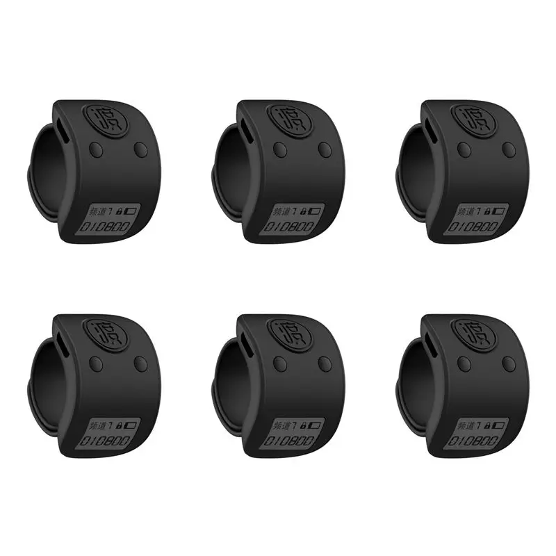6X Mini Digital LCD Electronic Finger Ring Hand Tally Counter 6 Digit Rechargeable Counters Clicker-Black