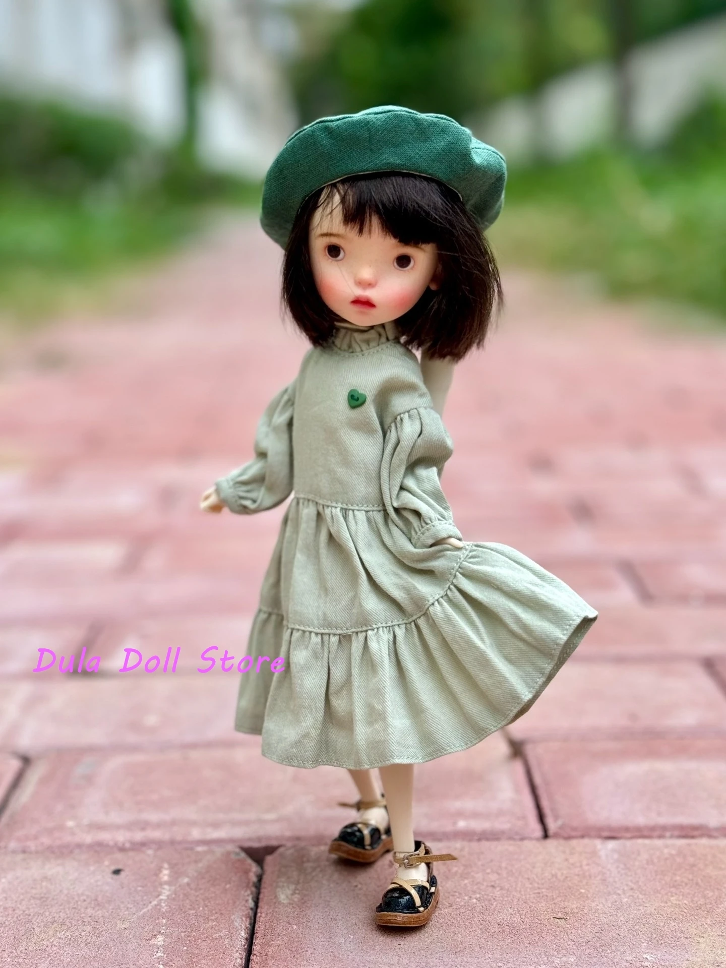 

Одежда для кукол Dula, мятно-зеленое платье, комплект беретов, Blythe Qbaby ob24 ob22 Azone Licca ICY JerryB 1/6, аксессуары для кукол Bjd