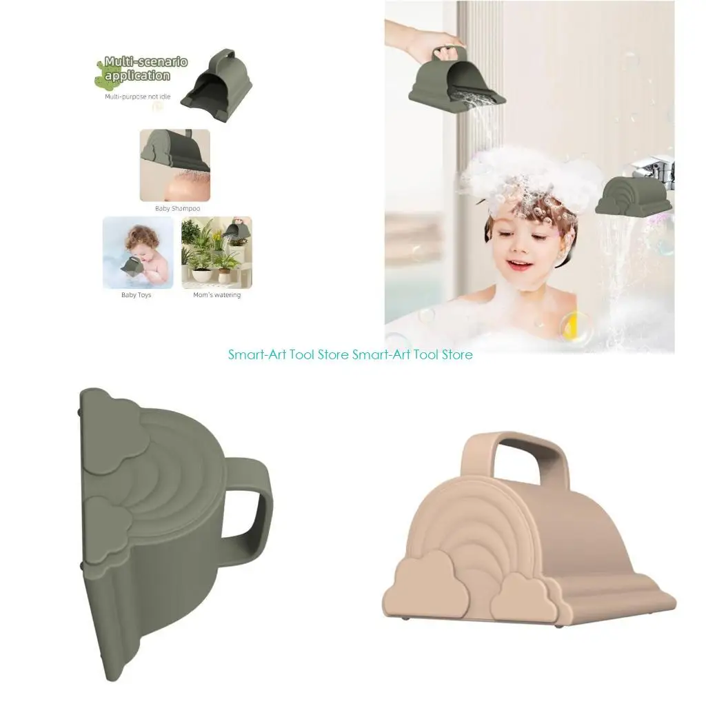 E1PB Baby Bath Rinse Cup Silicone Baby Shampoo Rinser for Kids Toddler Body Washing
