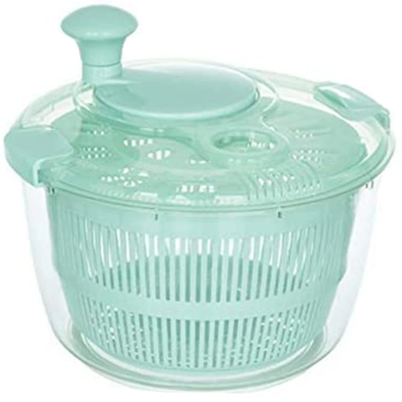 Salad Spinner Large, Lettuce Dryer Spinner Quick Dry Design, 5.3 Quarts Fruit Washer With Bowl, Non-Slip Pad