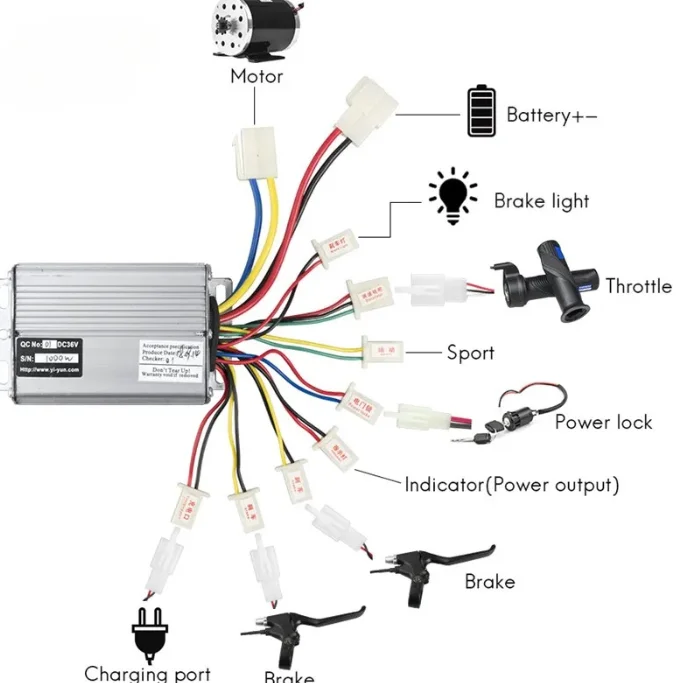 Brush Controller 48V 1000W For Electric Bike Scooter Brushed Motor Controller 36V 800W Bicycle Accessory