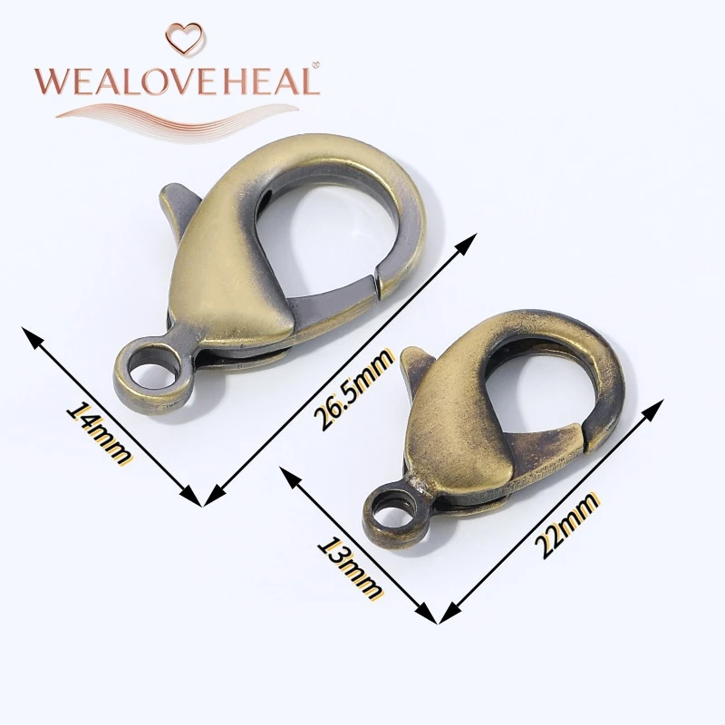 armband verschluss，22mm 26,5mm Vintage Antik-Bronze Messingbeschichtete Karabinerverschlüsse Haken DIY Schmuckzubehör für Armband- und Halsketten-Herstellung – Detail 16