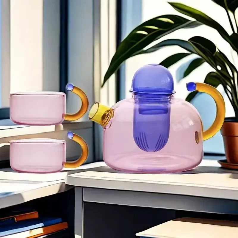

Teapot Set High Temperature Resistant Glass Tea Water Separation Filter Small Teapot Home Cooking Teapot