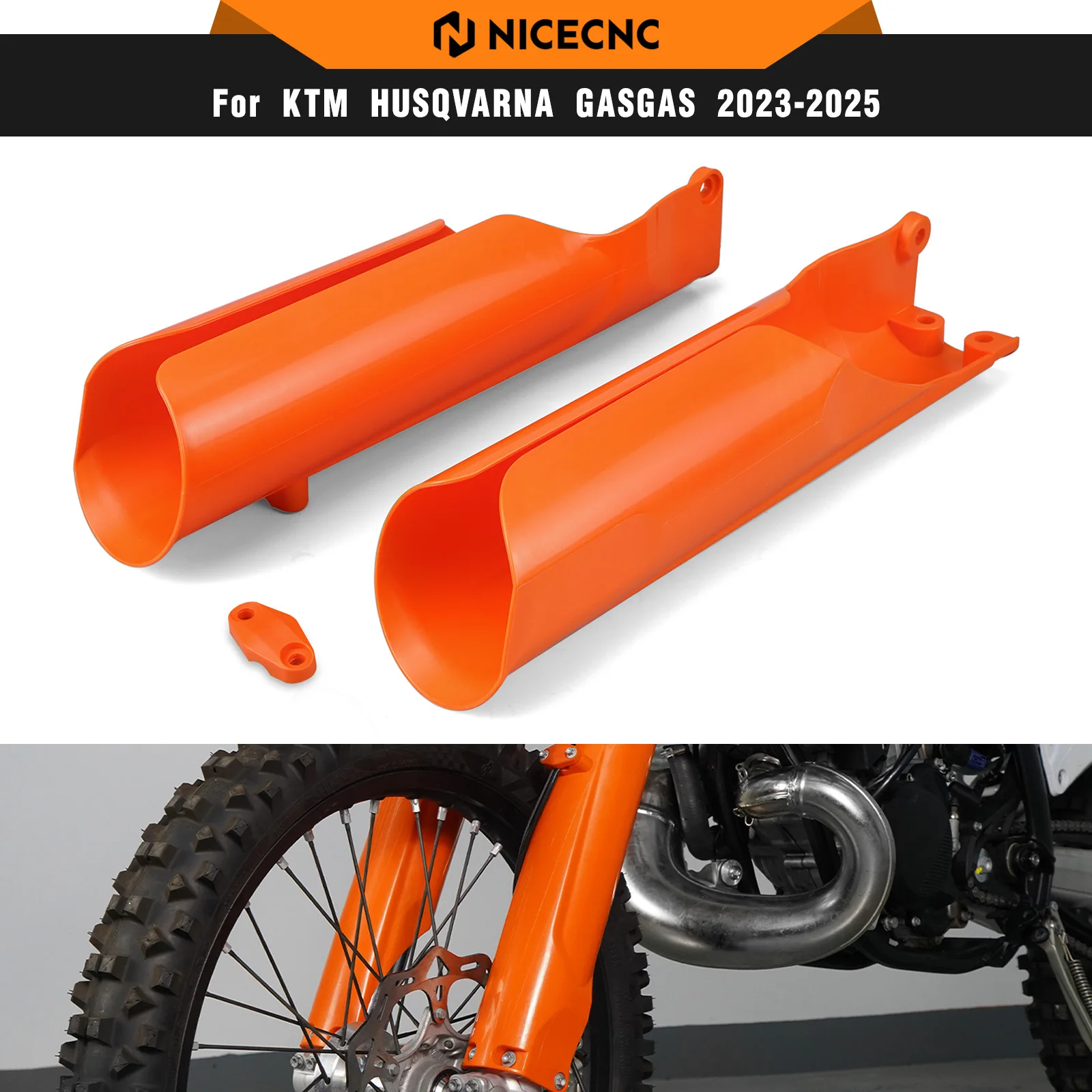 

NICECNC For KTM EXC 300 EXC-F 350 2024 Front Fork Guard Cover Shock Absorber Protection For Husqvarna TE 300 GasGas EC 300