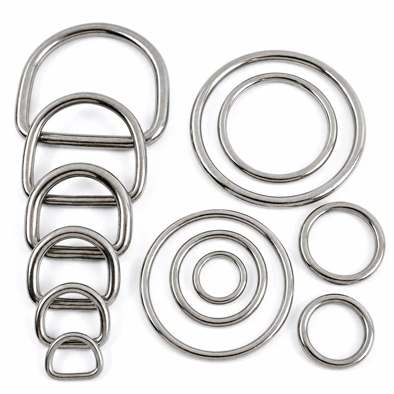 2/5Pcs 15-50mm Stainless Steel O D Ring Buckles Handbag Strap Connector Rings Leather Craft Clasp Carabiner Belt Hook Bag Parts