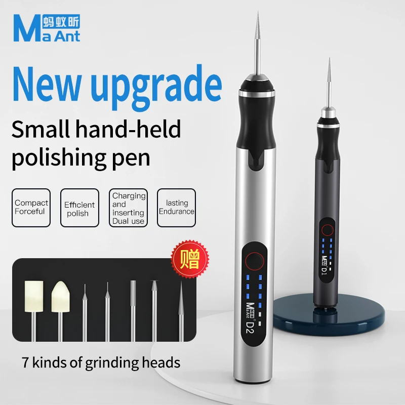 MaAnt D2 Grinding Pen Smart Electric Polishing Grinder USB Charge Motherboard Carving Cutting Mutil Drills Phone Repair Tools