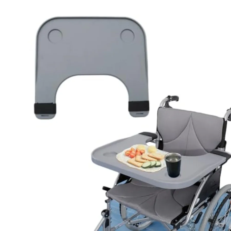 

Wheelchair Tray Table - Removable Wheelchair Desk Lap Board Eating Aid for Nursing Patient Fits Wheelchair Arms of Distance 18"