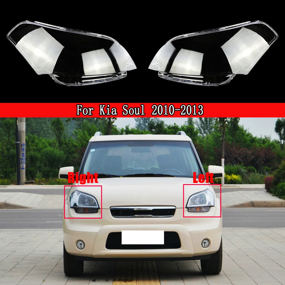 

Car Front Headlight Lens Cover Lampshade Glass Lampcover Caps Headlamp Shell For Kia Soul 2010 2011 2012 2013