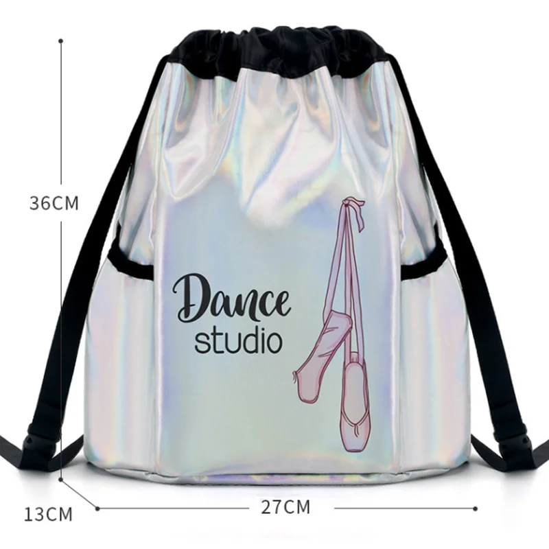 Children\'s Glittery Laser Dance Drawstring Backpack Girls Shoes Capacity Sports Gym Bag Ballet Latin Chinese Yoga Dancing Suppli