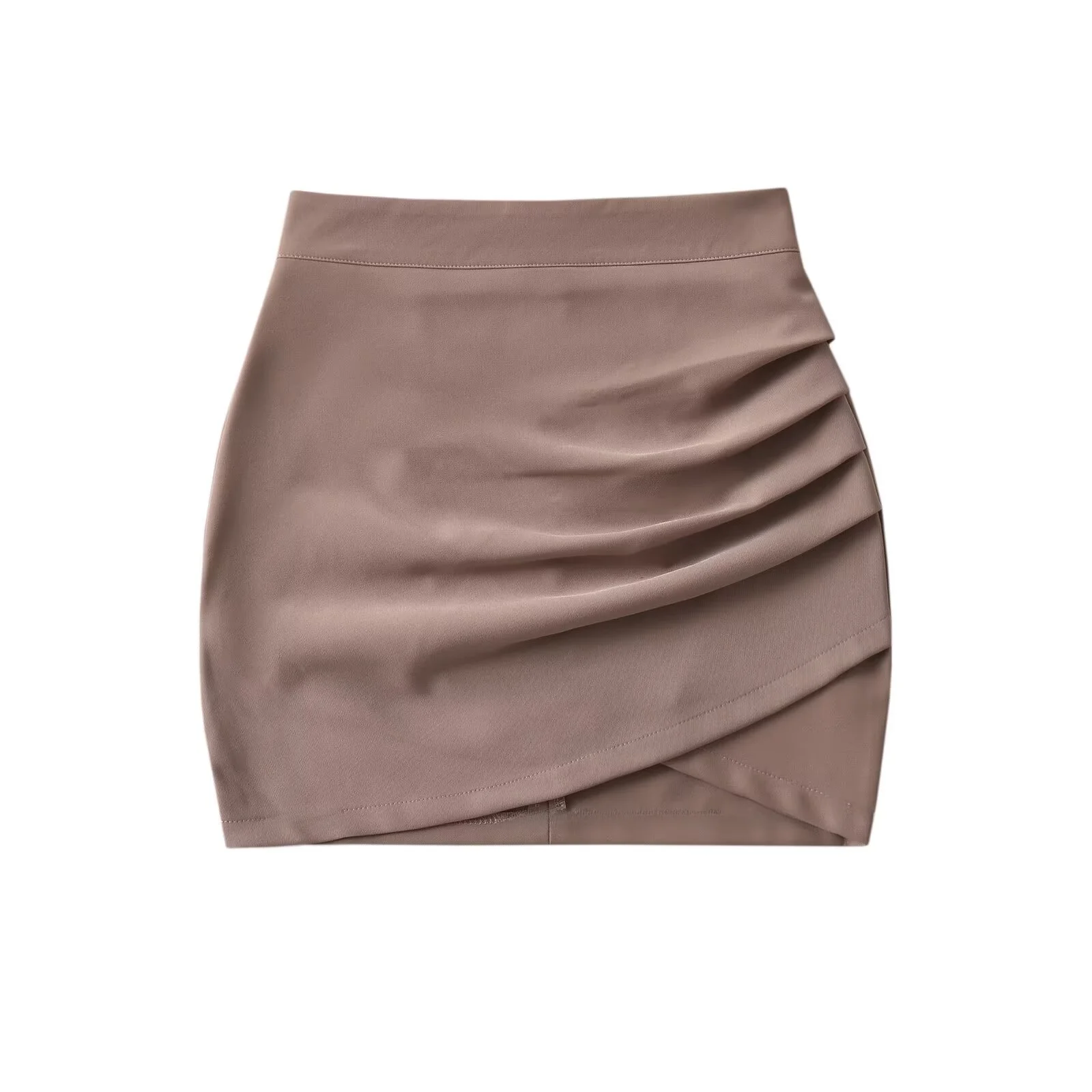 Hoge taille, pure kleur, sexy gevouwen Se-broek, damesrok, bodycon en rok, lente 2025, faion-trend