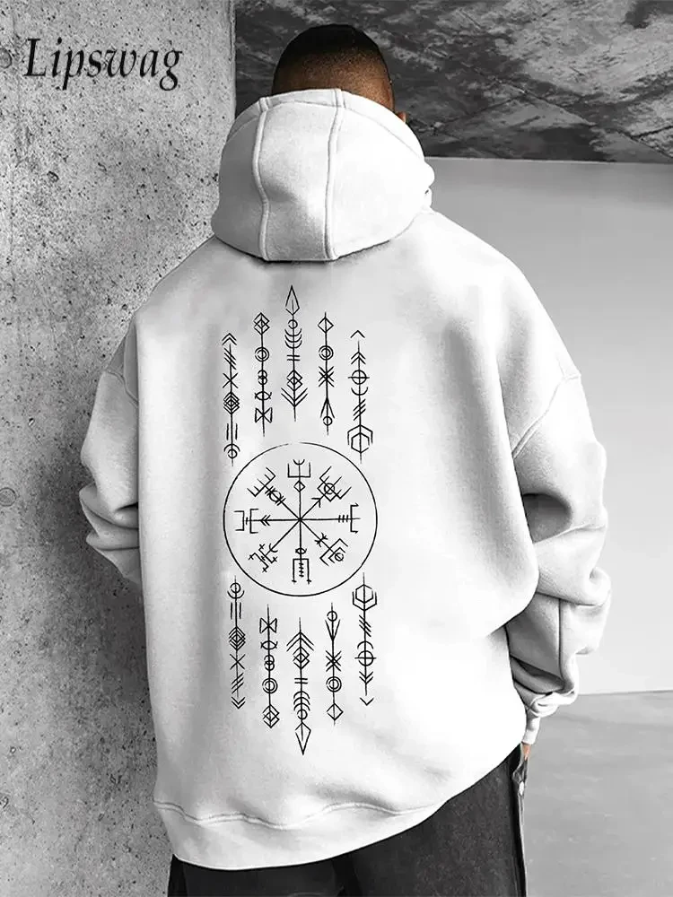 Y2K Viking Style Hoodies 2024 Winter New Grunge Long Sleeve Sweatshirt Casual Hooded Jacket Streetwear