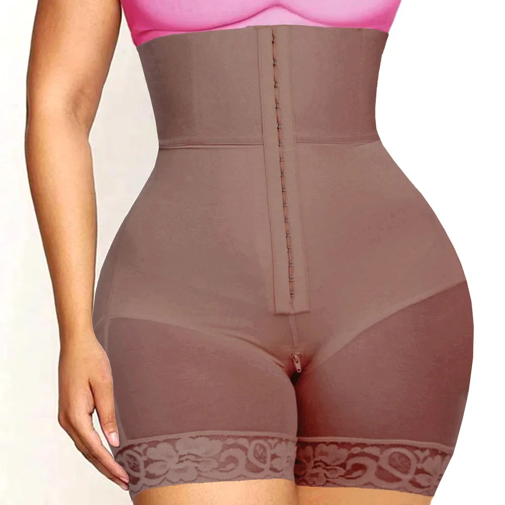 Pantaloncini BBL viola Fajas Colombianas Moldearas Cintura Shapewear Vita alta Trainer Corsetto Body Shaper Mutandine contenitive Butt Lifter