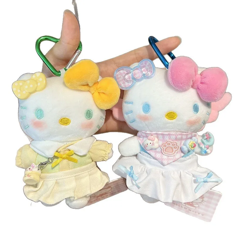 Nuovo cartone animato Hellokitty portachiavi in peluche ciondolo borsa in peluche centinaia di cambiamenti di costumi serie peluche bambola giocattolo