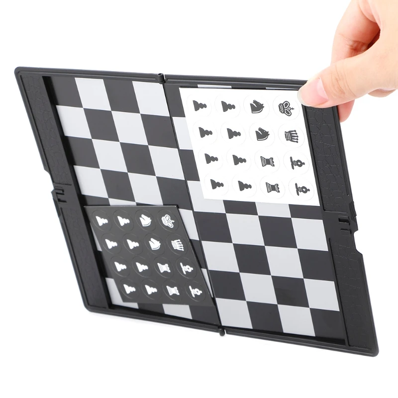 Pocket Folding Magnetic International Chess Set Board Checkers Traveller Plane