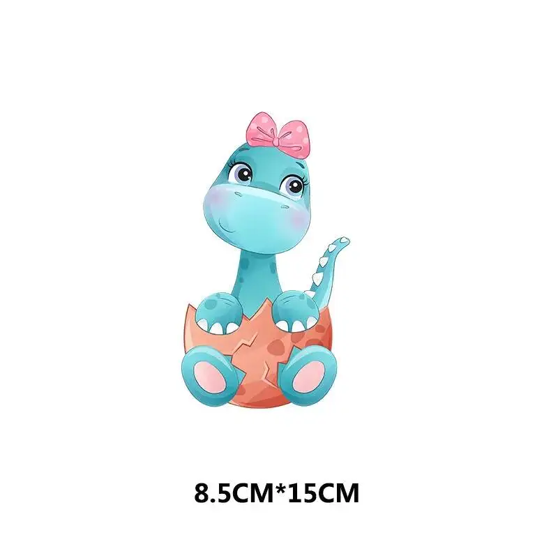 Dinossauro Kawaii Transferências de Calor, Ferro em Patches para Roupas, Menino Menina T-Shirt, Desenhos Animados Roupas Infantis Adesivos, Apliques