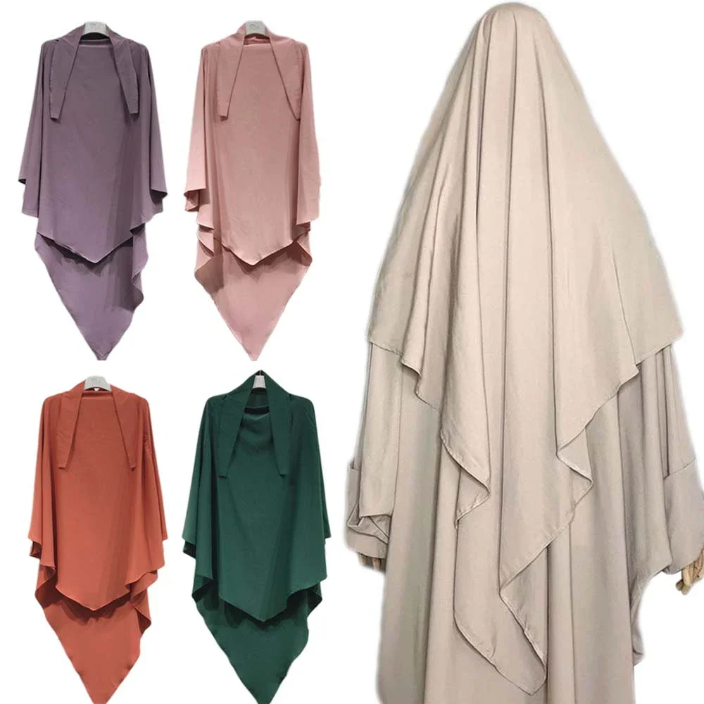 Overhead One Piece Prayer Scarf Women Muslim Ramadan Hijab Khimar Islamic Clothing Burqa Arabic Turkey Headdress Niqab Abayas