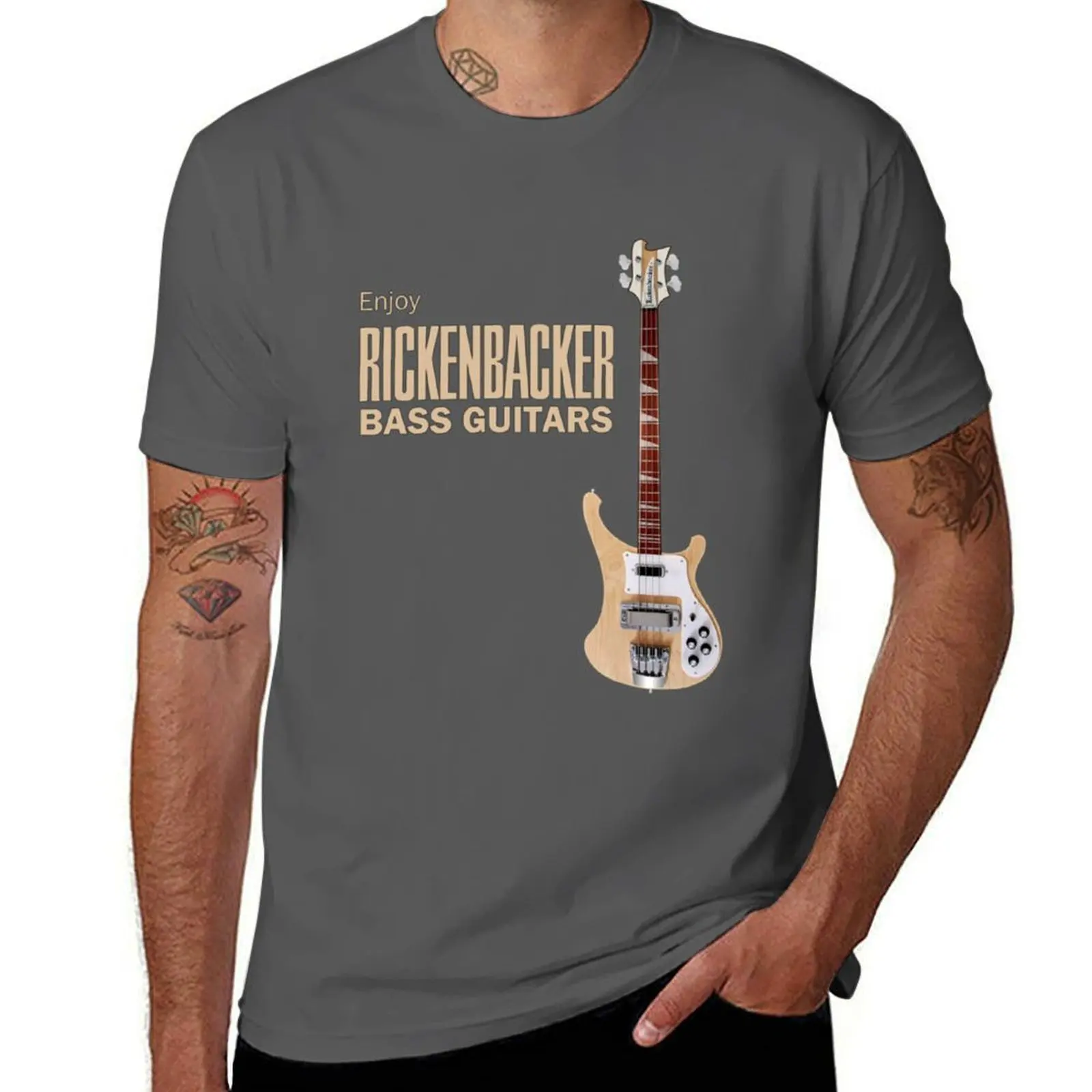 Enjoy Rickenbacker Bass Guitars T-Shirt Short sleeve tee shirts graphic tees tops topping big and tall t shirts for men
