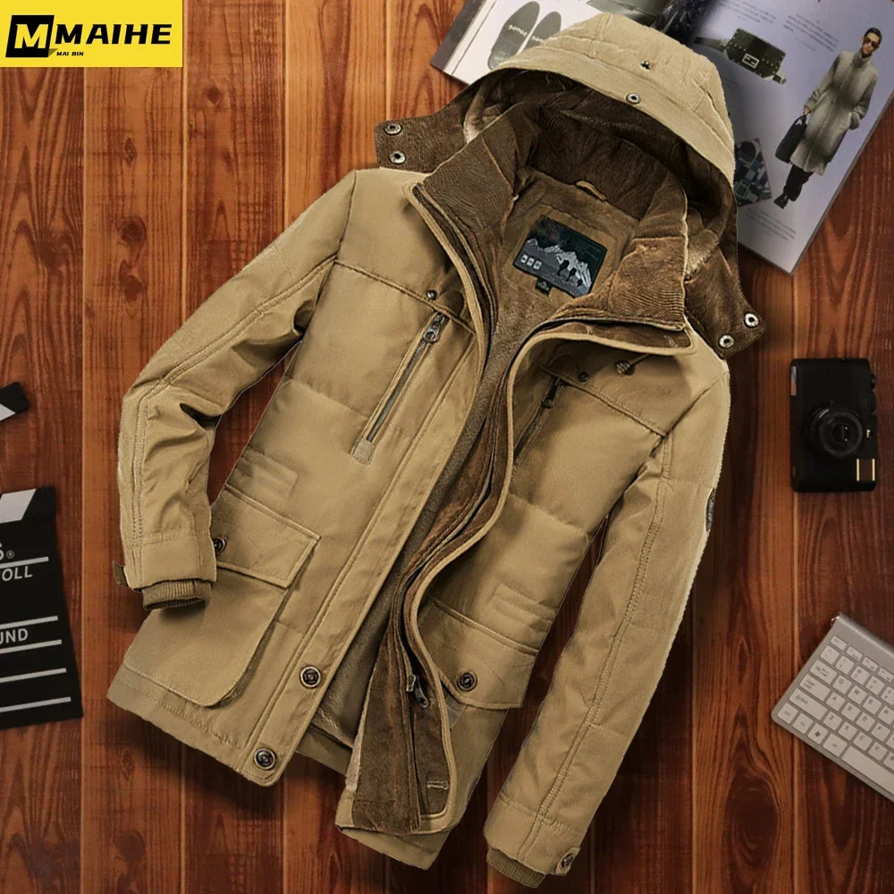 Winter Jacket Men Thicken Hooded Parka army green Jacket Winter Cold Weather Keep Warm Overcoat Men Plus Size Jacket and Coats 6