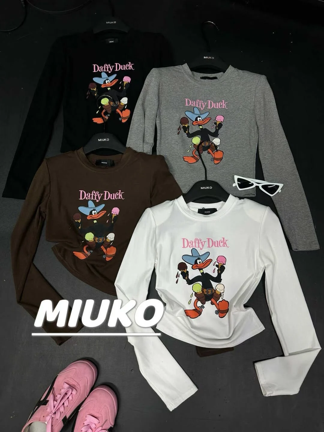 เสื้อยืดทรงเข้ารูป แขนยาว ผ้าคอตตอน ดีไซน์เอวสูง สไตล์เกาหลี เหมาะสำหรับใส่ทำงานหรือเดินทาง