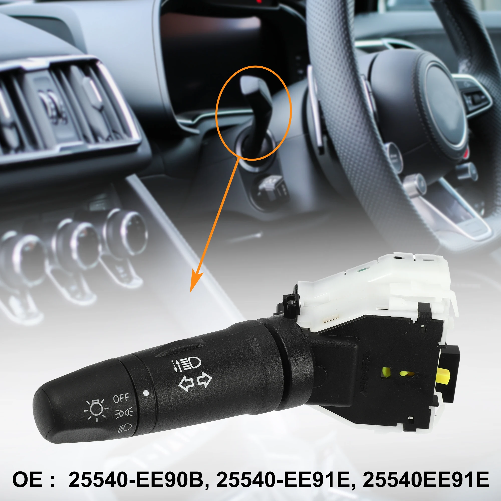 X Autohaux Car Steering Column Turn Signal Switch Cruise Control Switch 25540-EE90B/25540EE91E for Nissan 2008-2015 Accessories