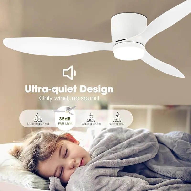Modern Ceiling Fans Lights with LED Light DC Motor for Bedroom 42/52inch Ceiling Lamps With Remote Control 6 Wind Speeds Timing