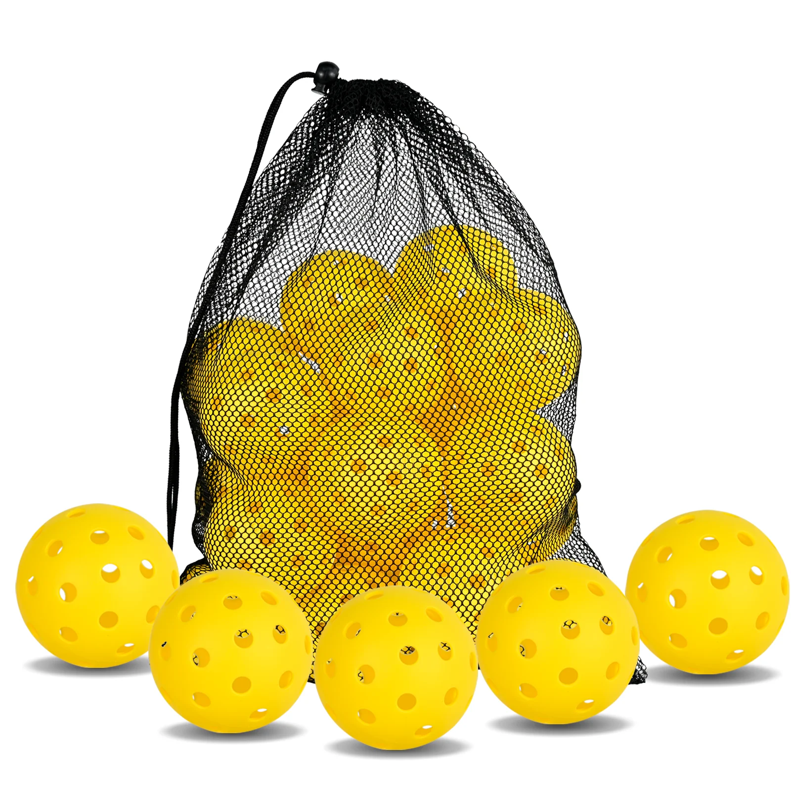 

Мячи для пиклбола, 20 шт., 40 отверстий, уличные мячи для пиклбола, высокая эластичность, прочный желтый, 74 мм для соревнований
