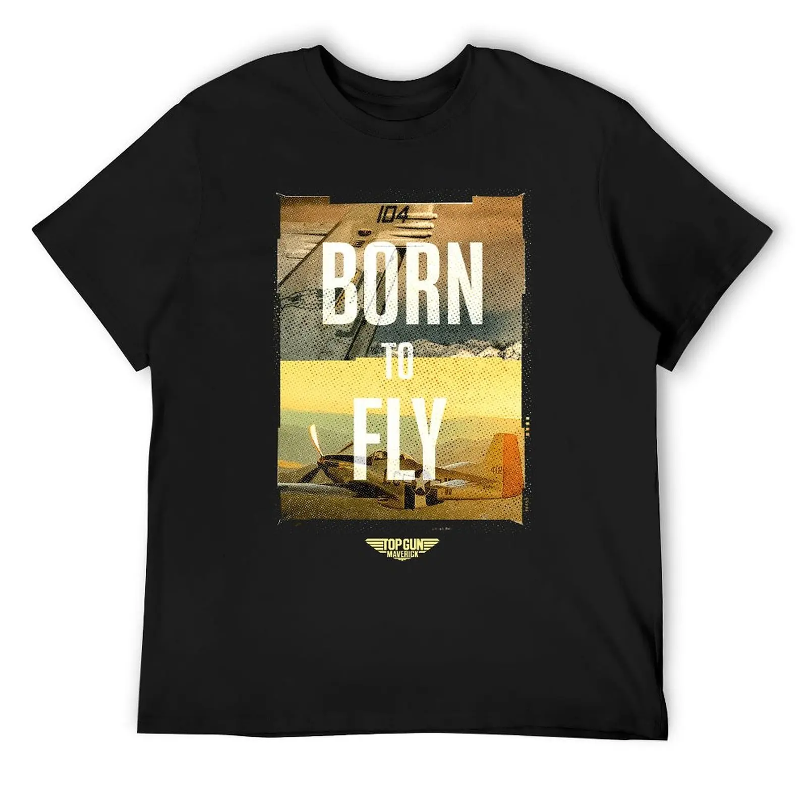 Top Gun Maverick Born To Fly P 51 Mustang Top Tee Vintage T-shirt Crewneck Motion  Humor Graphic Fitness Eur Size