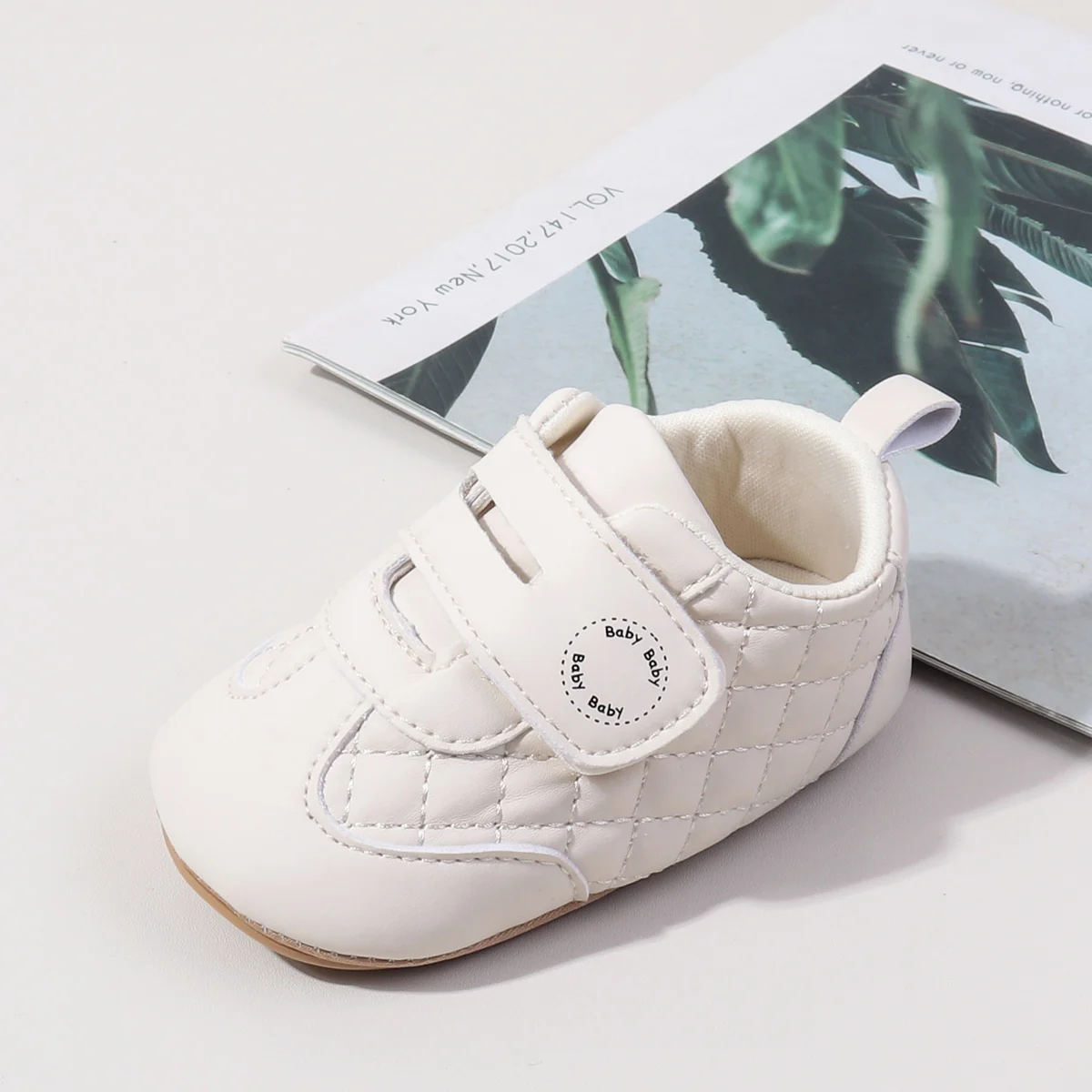 2025 New Style Spring And Autumn Baby Boys And Girls First Walking Toddler Shoes With PU Leather and TPR Sole For 0-18M Unisex