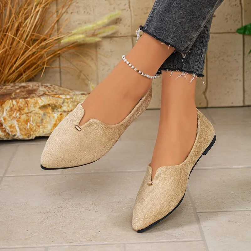 Women Flats Fashion Solid Color Retro Soft Soled Shoes 2026 Spring Autumn New Loafers Female Casual Comfortable Sneakers