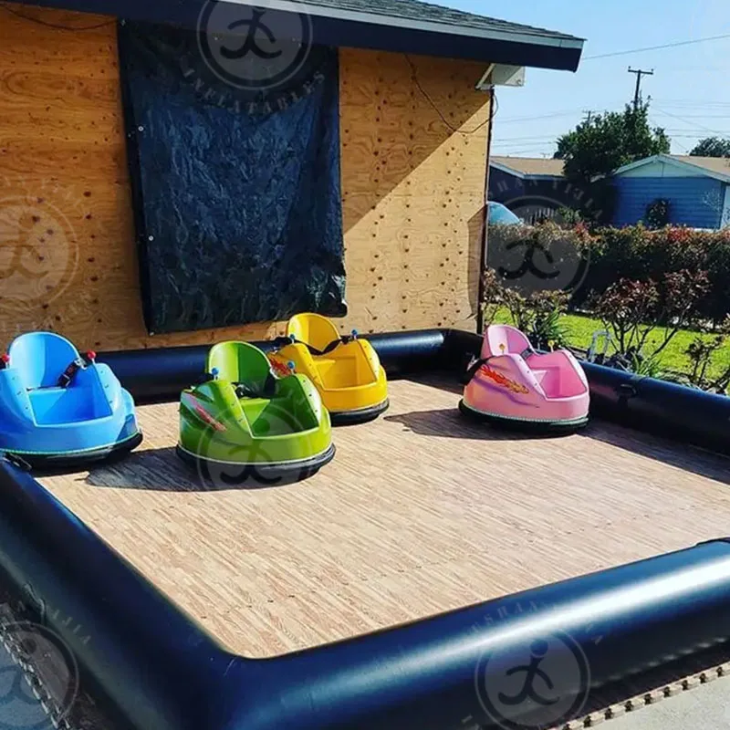 Coches de parachoques inflables para niños, pista de carreras hinchable, 2023