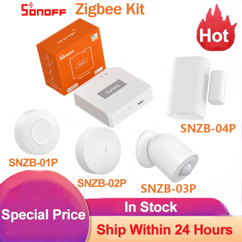 Sonoff-zigbeeワイヤレスドアモーションセンサー、温度および湿度センサー、ブリッジプロゲートウェイ、ハブ、SNZB-01P 02p 03p 04p