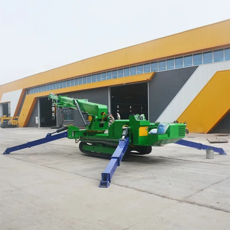 A Robust and Durable Custom-designed 8-ton Mini Spider Crane Is Mounted on Rails for Maintenance Work in Shipyards