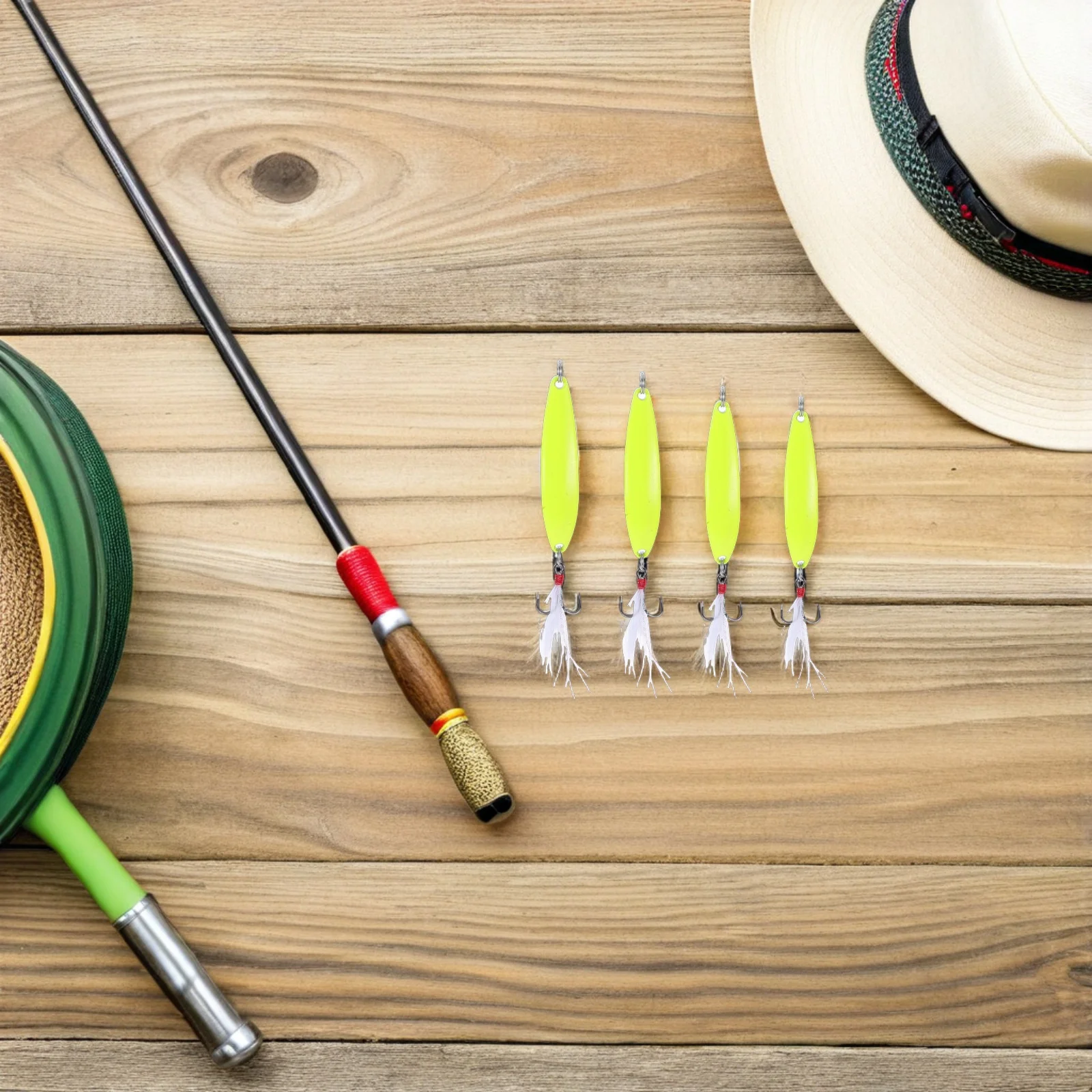 

4pcs Luminous Fishing Lures Minnow Sequins Baits Floating Lures Night Props Squid Tackle Reusable Metal Hook