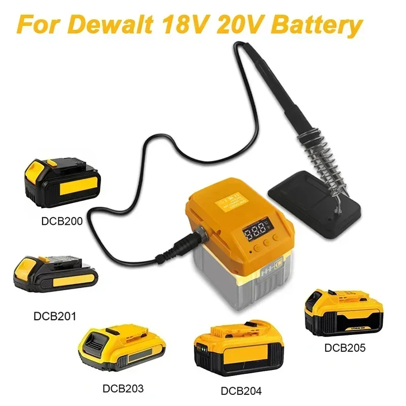 60W Electric Cordless Soldering Station for Dewalt 18V 20V Li-ion Battery Digital Display Soldering Iron Station Fast Heating