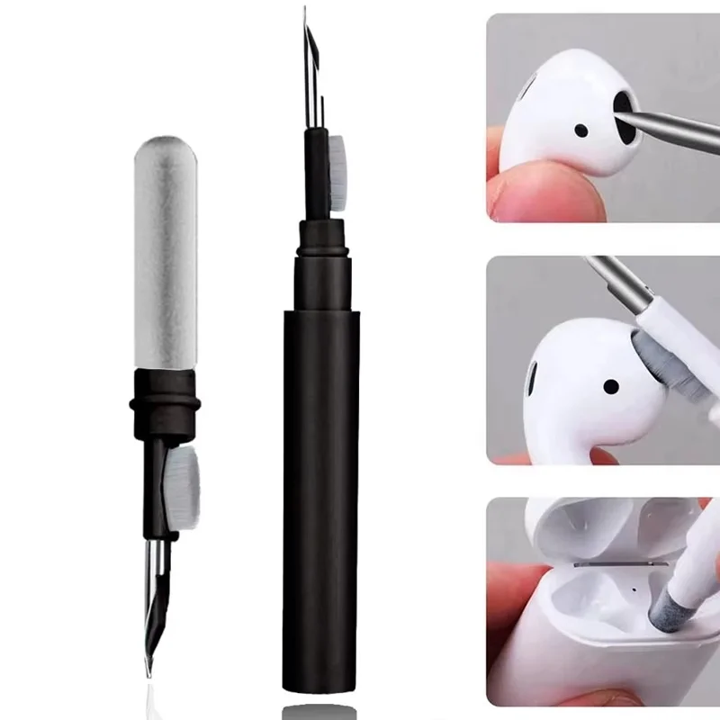 3-in-1-Bluetooth-Kopfhörer-Reinigungsstift, multifunktionales Ohrhörer-Bürstenwerkzeug, Kopfhörer-Lautsprecher, Mesh-Reinigungswerkzeug für AirPods 1, 2, 3