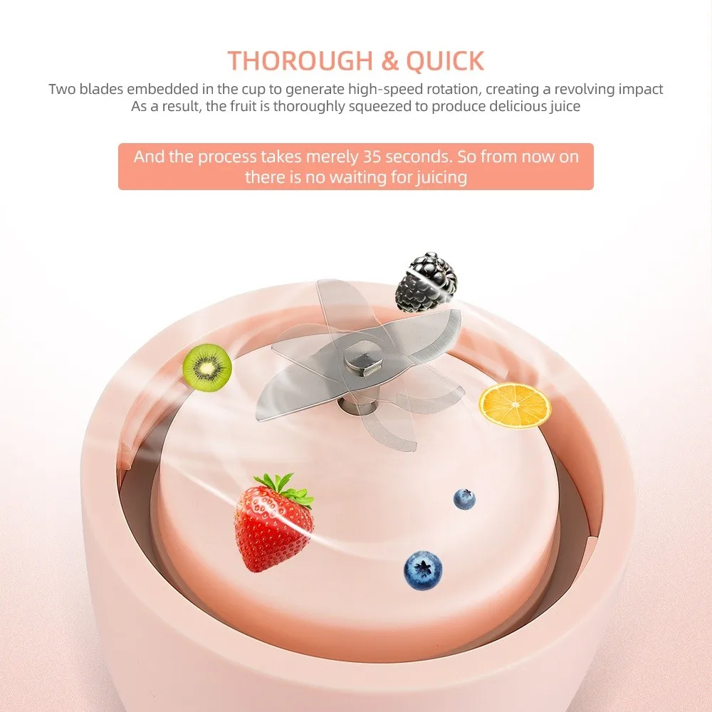 Mini Juicer Blender Draagbare Usb Oplaadbare Thuis Food Processor Smoothie Maker Mixer Juicer Machine Keukenmachine Cup