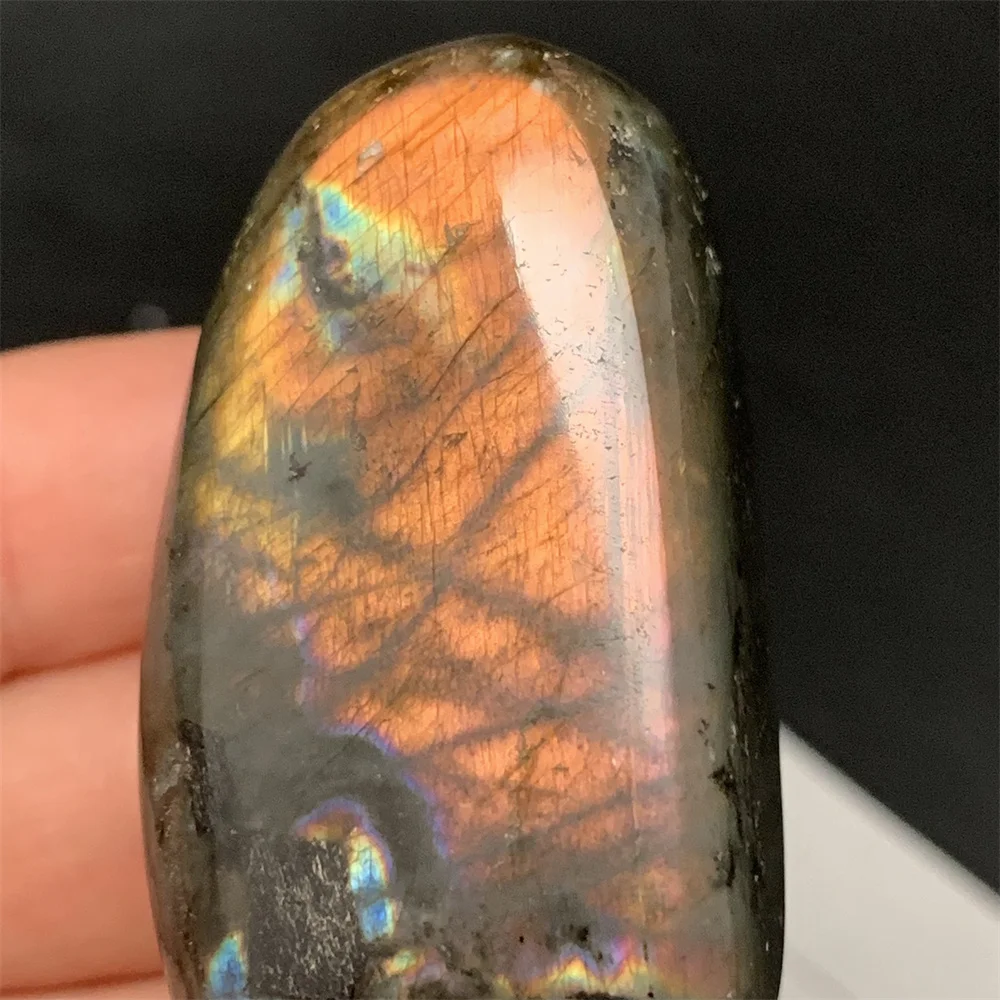 الطبيعية مشرق البرتقال الأرجواني ضوء اللابرادوريت العينات المعدنية الدائمة الأزرق الأصفر الوردي ضوء لابرادور الحلي شفاء الخرز #4