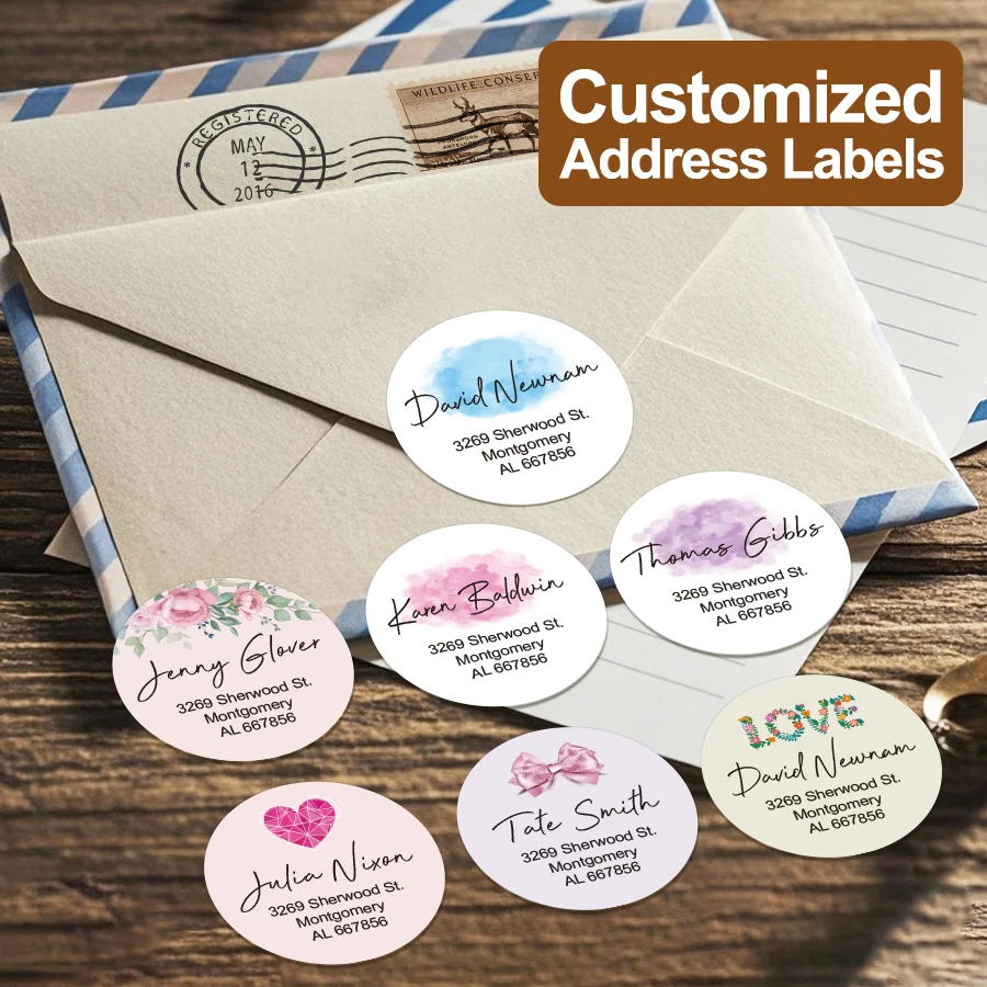 ملصقات عناوين مخصصة مقاومة للماء - ملصقات زهور الأقحوان للأعمال/العبوات/البطاقات، مادة صديقة للبيئة مقاومة للتمزق #1