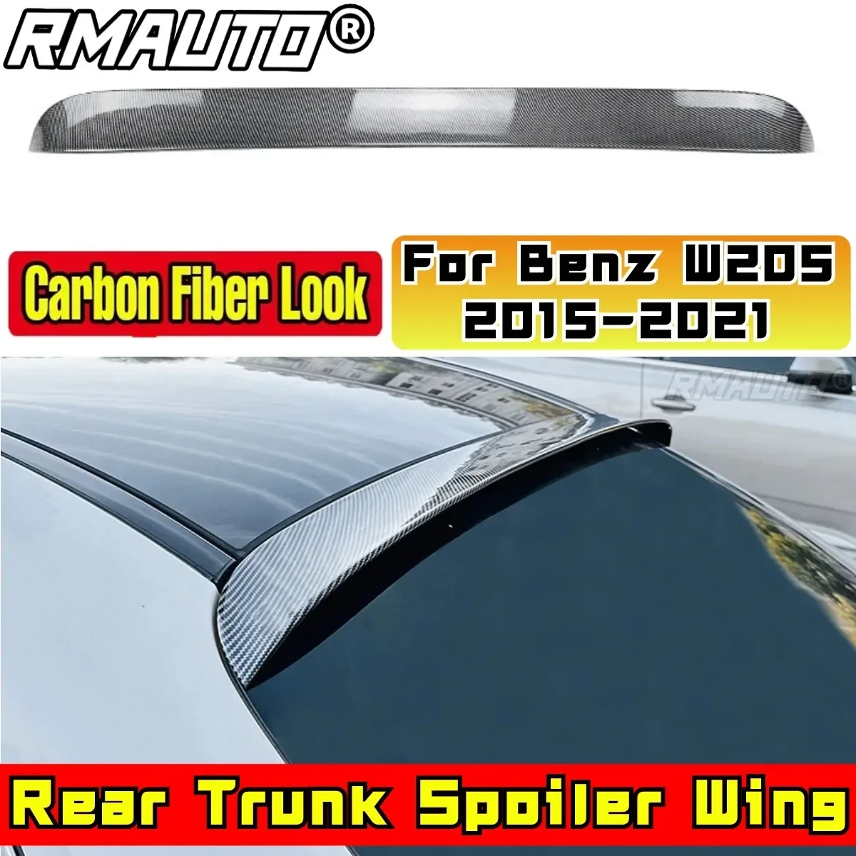 For Mercedes Benz C-class W205 C260 C43 C63 AMG 4Door 2015-2021 Rear Spoiler Wing Body Kit Car Rear Trunk Spoiler Exterior Part