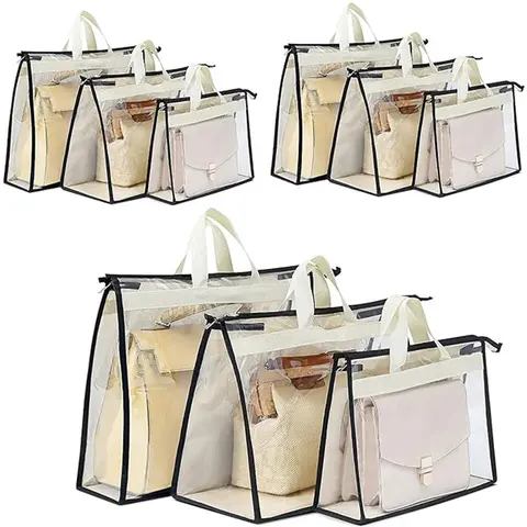 Transparent Dust-proof Handbag Storage Bag Moisture proof hanging leather bag for bedroom Storage Crossbody Zip Waterproof Bag