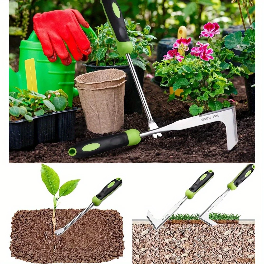 

Stainless steel manual weeding tool, weed cutter scarifier rooter, weed cutter for gardening and outdoor lawn care