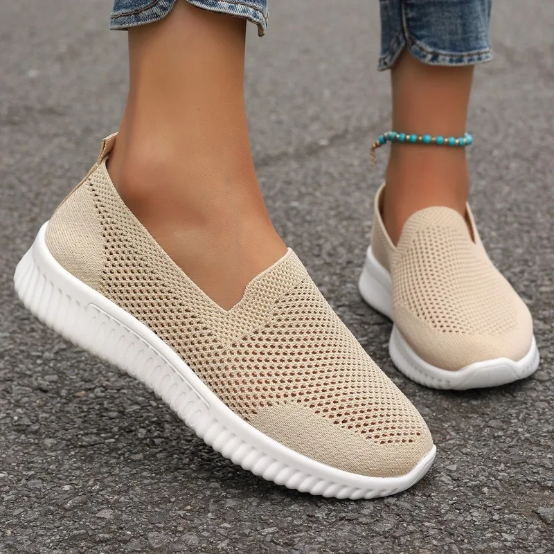 Shoes Female 2024 New One Kick Women's Vulcanize Shoes Autumn Breathable Mesh Solid Outdoor Casual Comfortable Walking Shoes