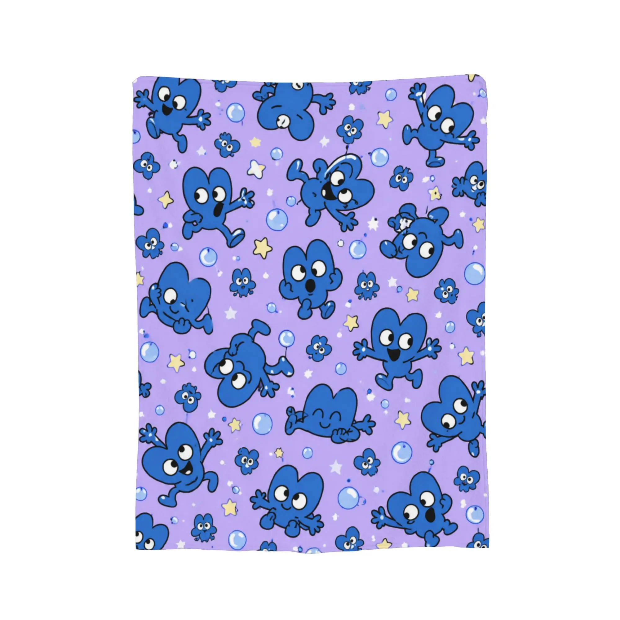 One TPOT pack BFDI Lavender Cute Print Blanket  Warm Soft Plush Throw Blanket For Boy Girl Bedroom Flannel Bedspread Bed Cover