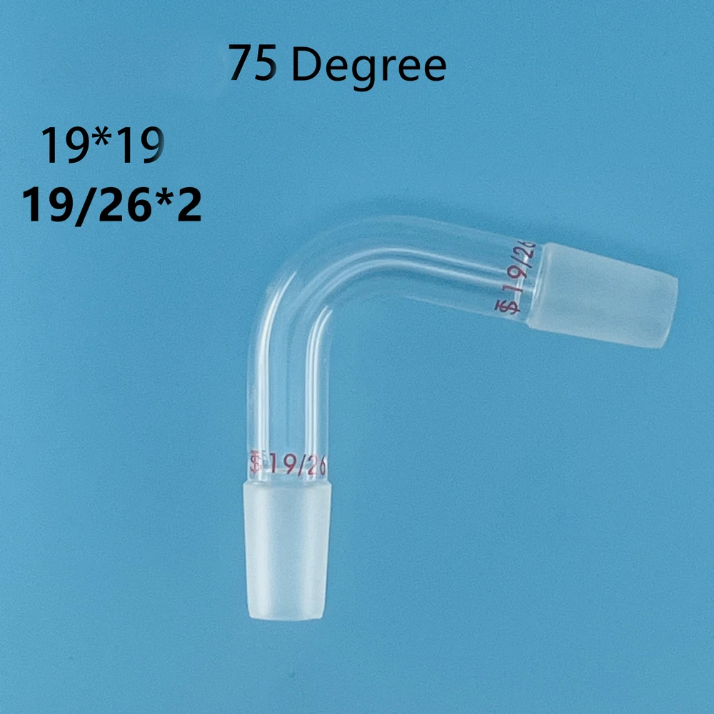Glass Distillation adapter,Distilling Head,75 Degrees bend Standard Ground Mouth.Standard mouth19/26,Used for distillation unit*