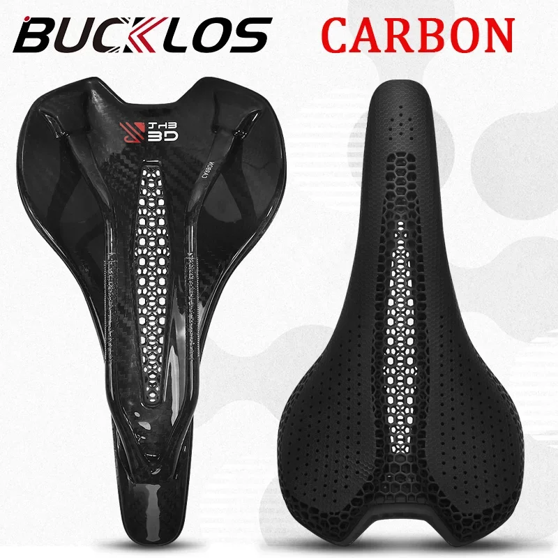 

Bucklos Ultralight Carbon Bicycle Saddle 3D Print Comfort Racing Moumntain Road Bike Seat Cushion Breathable Mtb Cycling Saddles
