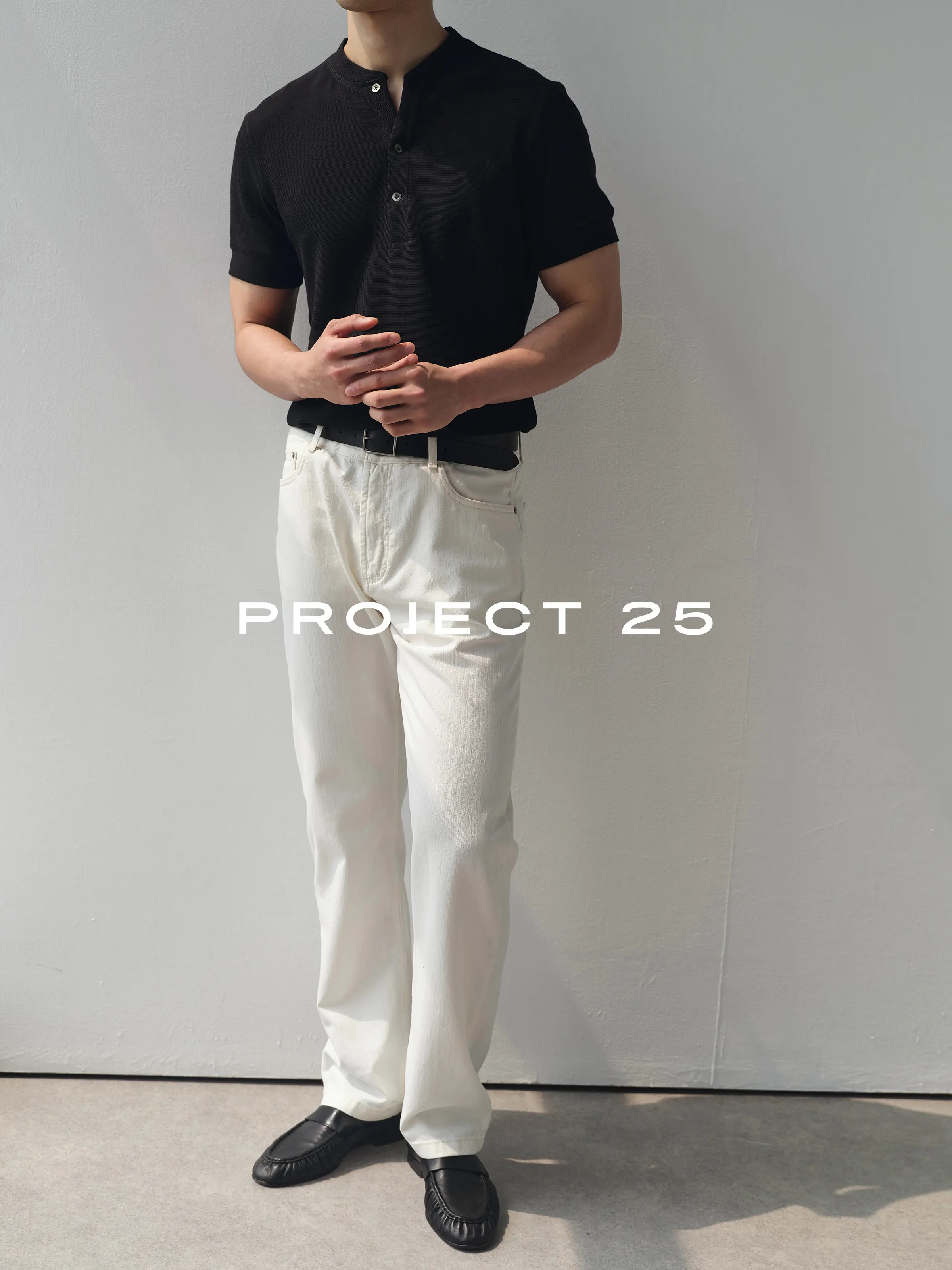 PROJECT 25 Men's Textured Cotton Old Money Style Henley T-Shirt