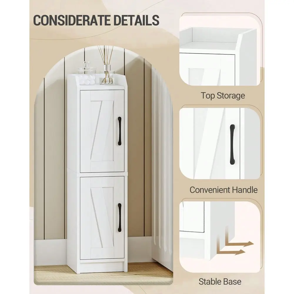 

Bathroom Storage Cabinet, Small Corner Floor Cabinet With Door And Shelves, Narrow Bathroom Organizer And Paper Storage With Ad