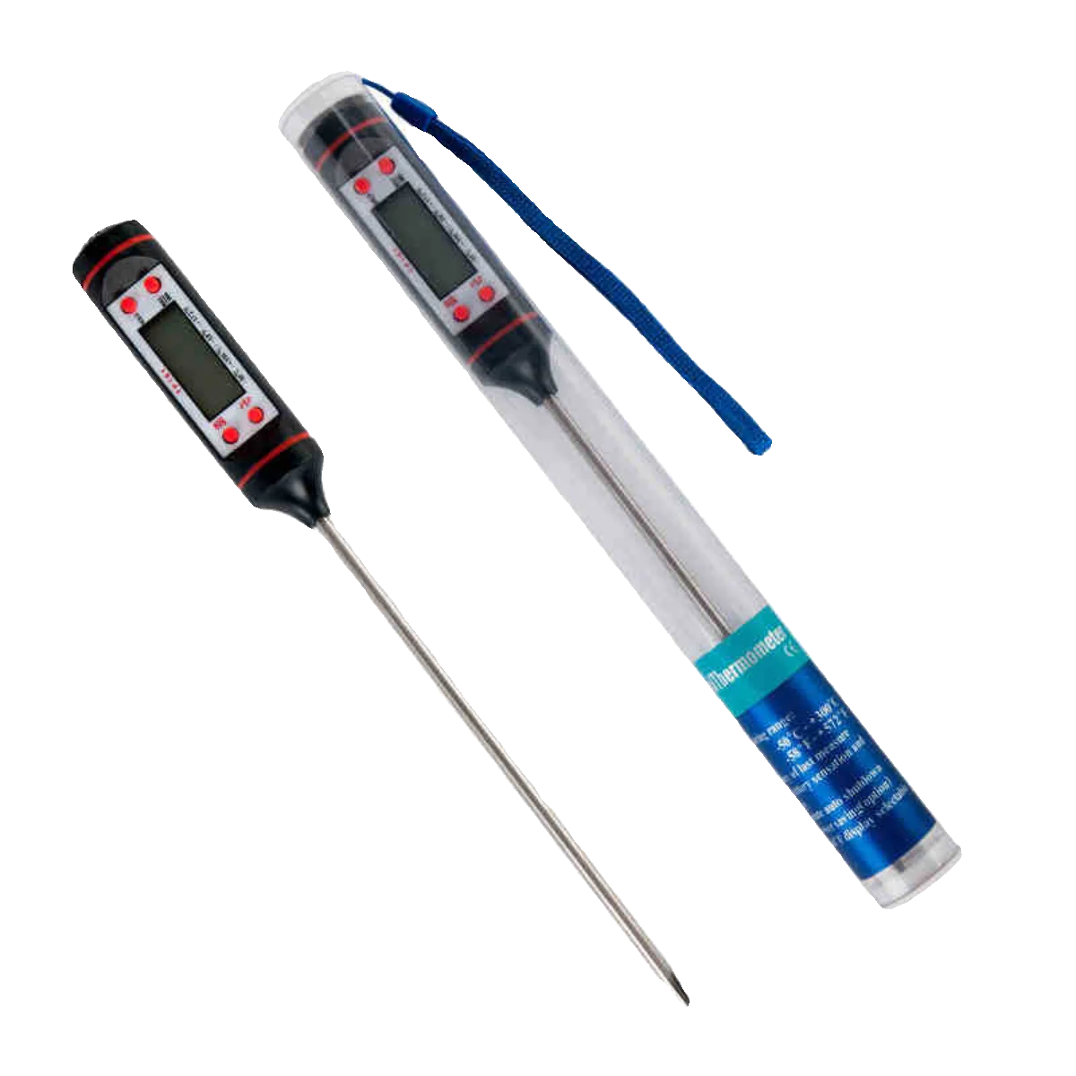 20pcs/pack Household Stainless Steel Probe Insertion Thermometer for Solid Liquid Bread Needle length 15cm Range -50~300 ℃