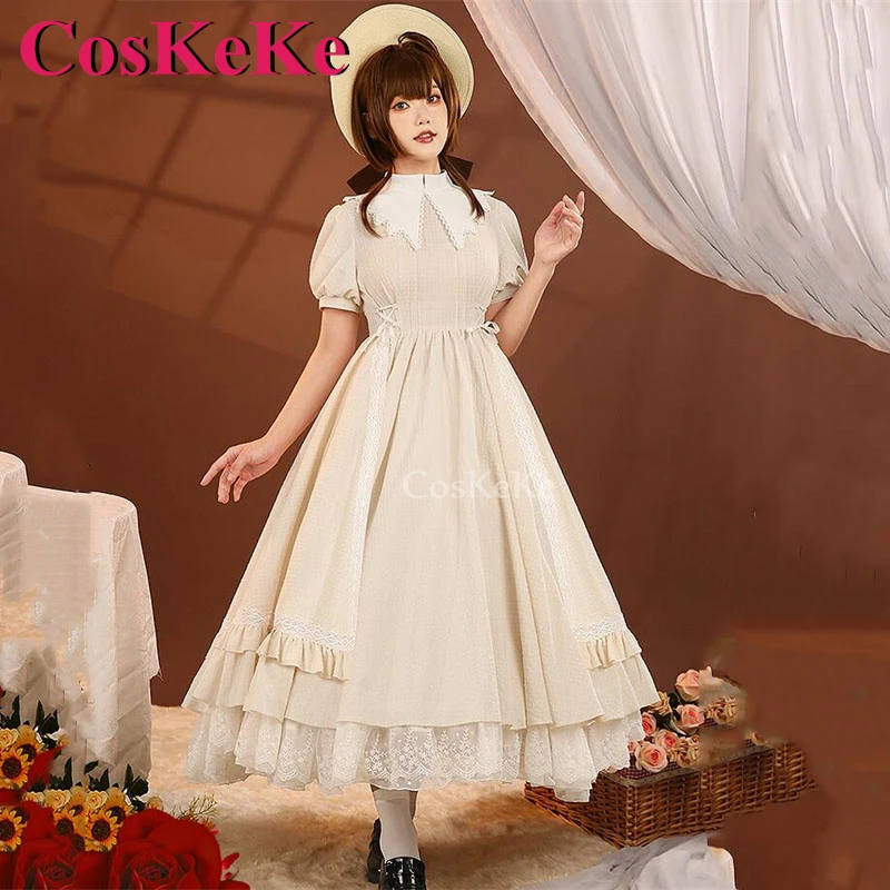 CosKeKe Kinomoto Sakura Cosplay Anime Sakura Cardcaptor disfraz gran padre regalo precioso vestido fiesta ropa de juego de rol