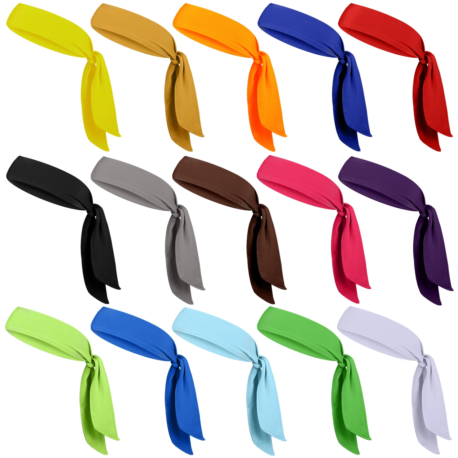 15 Pcs Outdoor Riding Sweat Absorbent Sports Bandana Man Head Hair Bands Make up Headbands Men Polyester Tie for